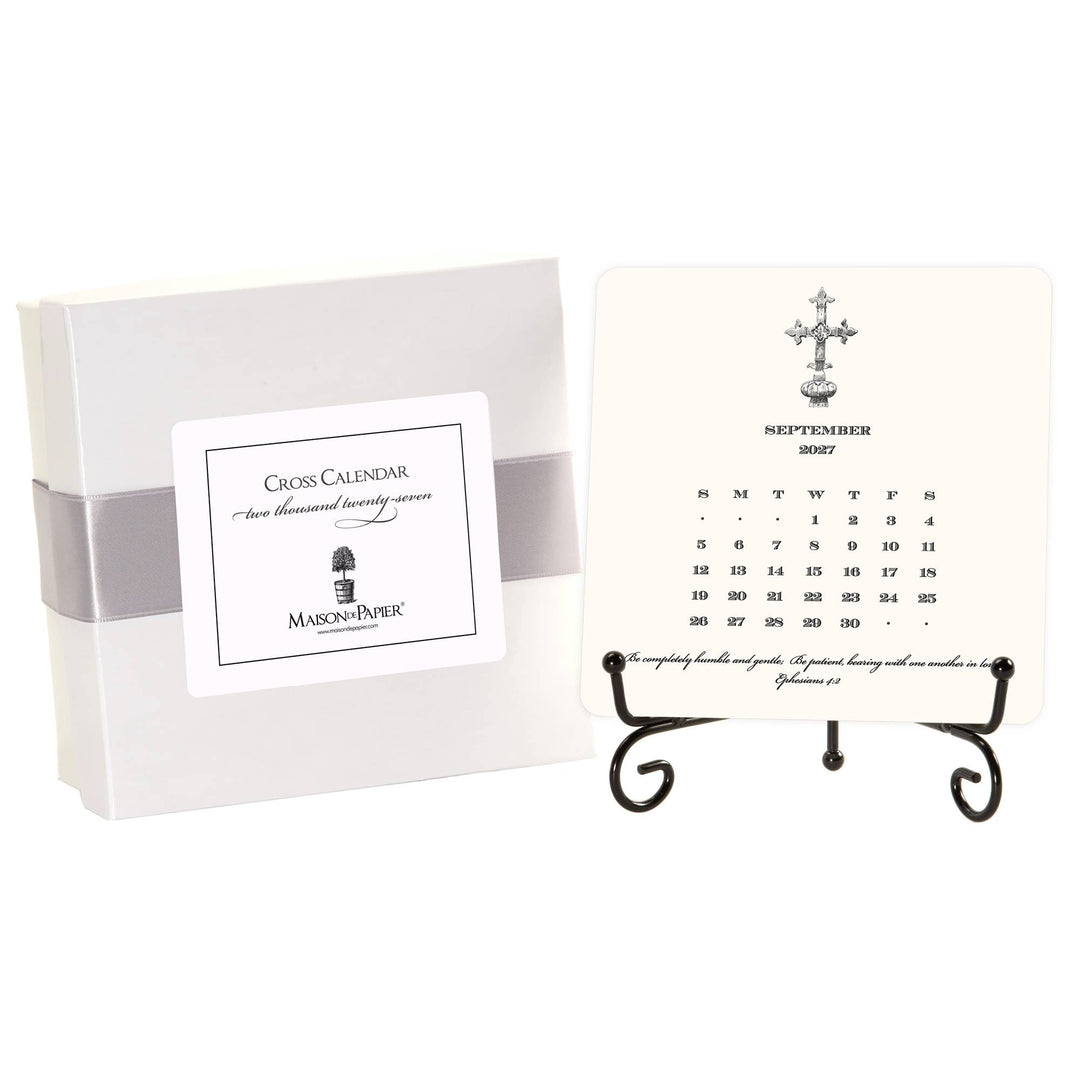 2027 Cross Calendar with Easel