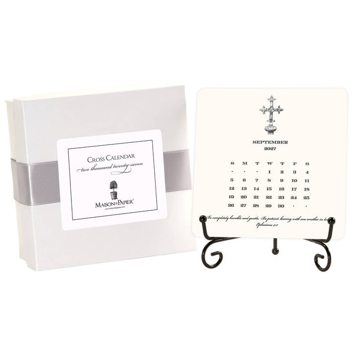 2027 Cross Calendar with Easel
