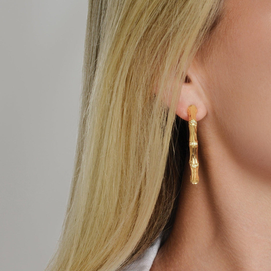 Bamboo Single Hoop Earrings