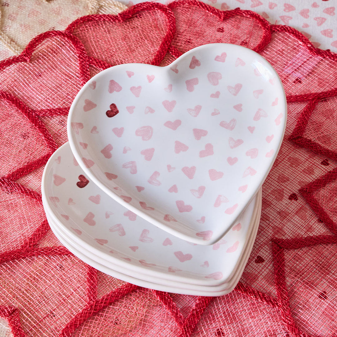 Love You More 7" Heart Tray - Pink