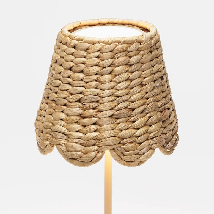 Scalloped Water Hyacinth Woven Lampshade