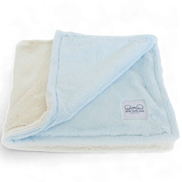 Luxury Duo Baby Blanket - Blue/Ivory