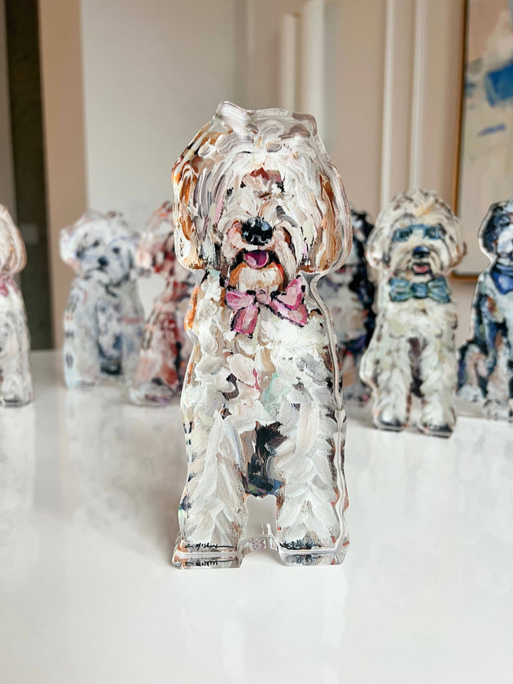 "Doodle Pink Bow" acrylic shelfie