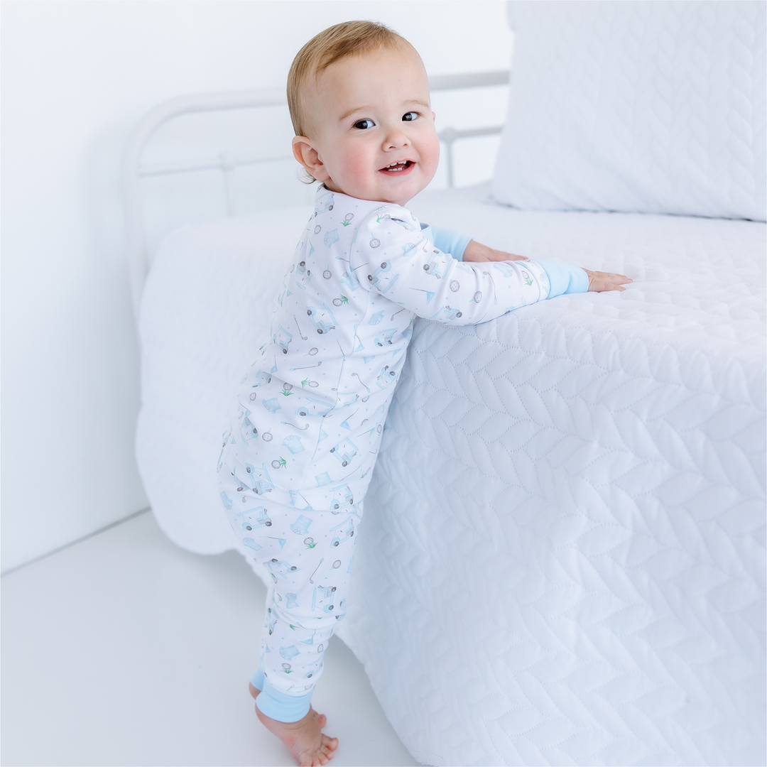 Little Golfer Long Pajamas - Light Blue
