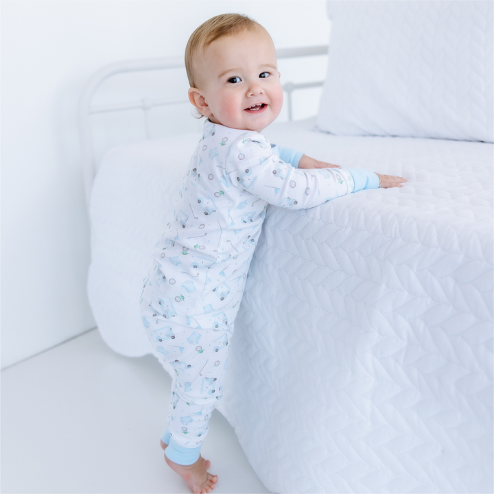 Little Golfer Long Pajamas - Light Blue