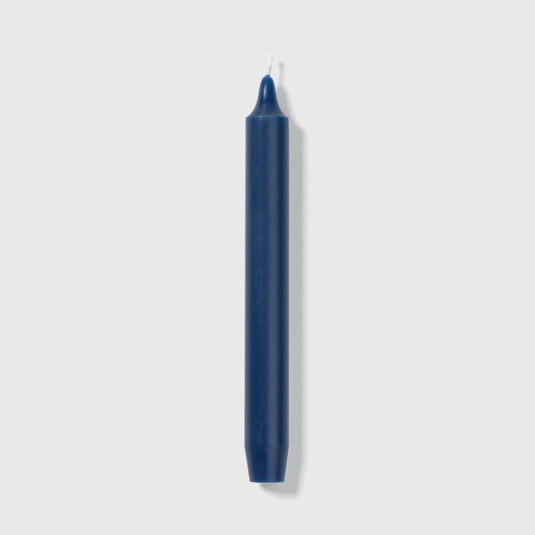 Box of 6 Madeleine Navy Blue Taper Candles (no gold emblem)