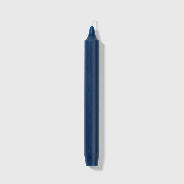 Box of 6 Madeleine Navy Blue Taper Candles (no gold emblem)