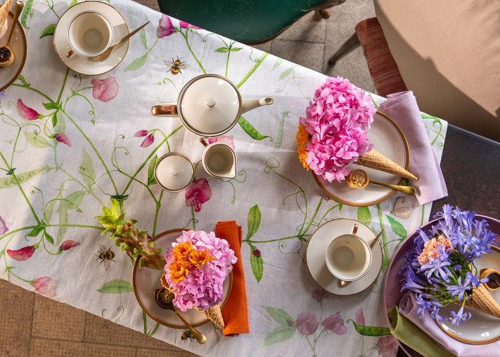 Petits Pois Mixed Linen Tablecloth