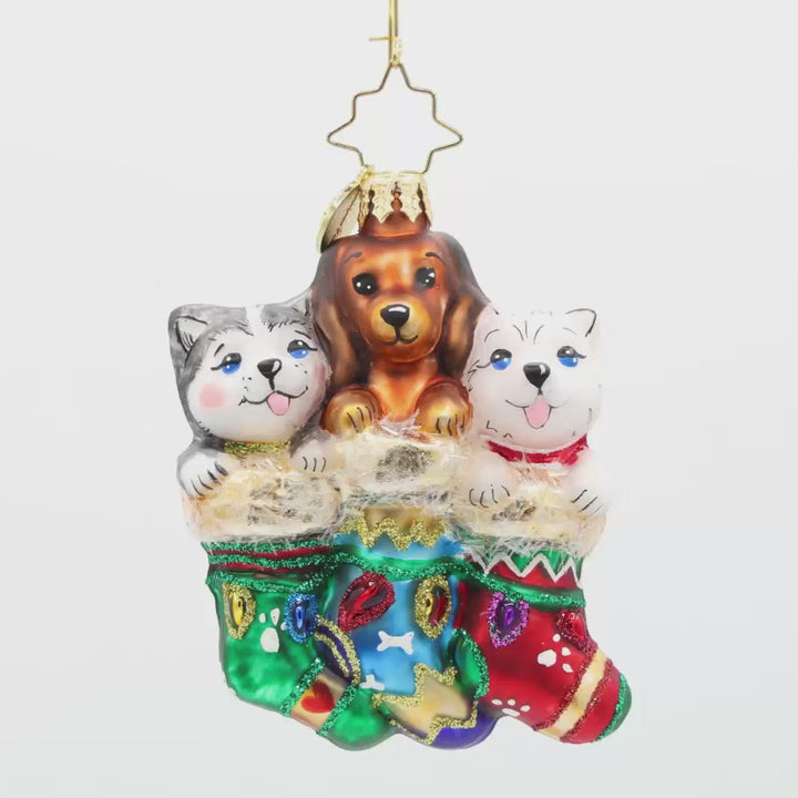 Puppy Presents Gem Ornament