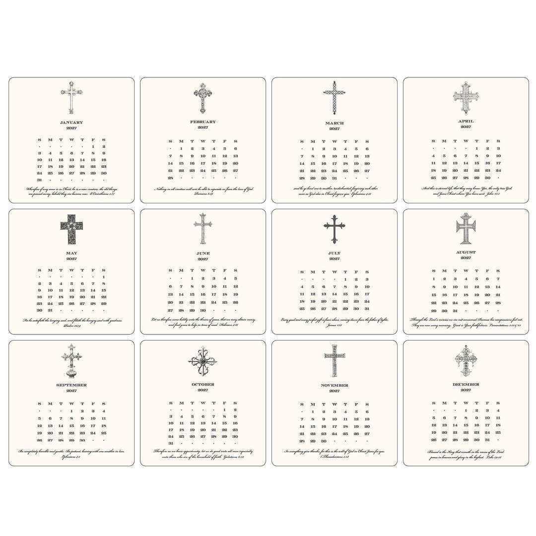 2027 Cross Calendar with Easel