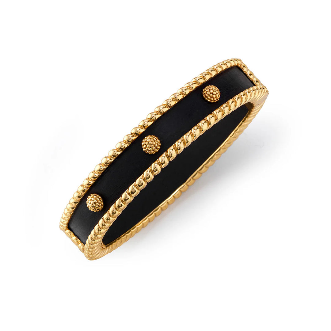 Berry Small Hinged Bangle - Ebony