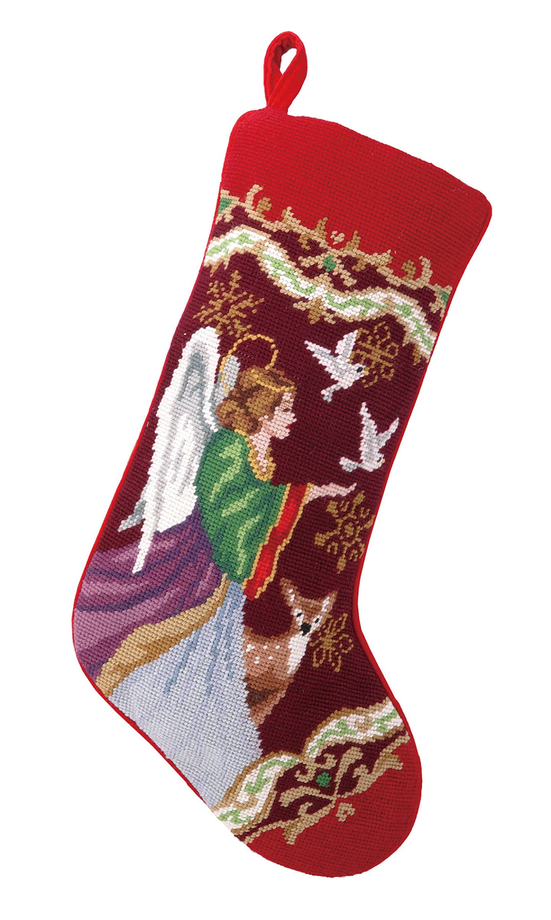 Christmas Angel Needlepoint Stocking