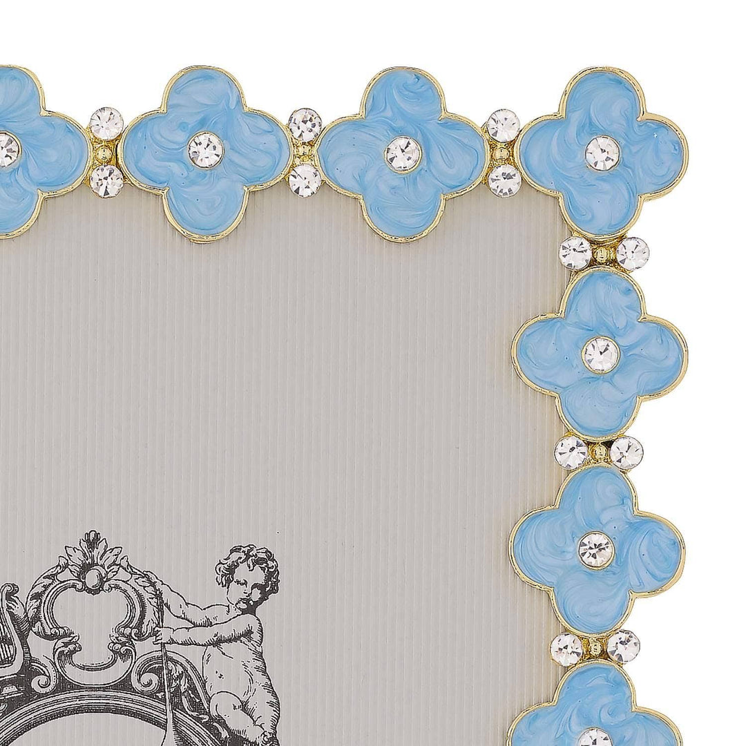 Light Blue Enamel  5x7 Clover Frame