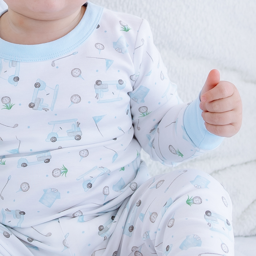 Little Golfer Long Pajamas - Light Blue