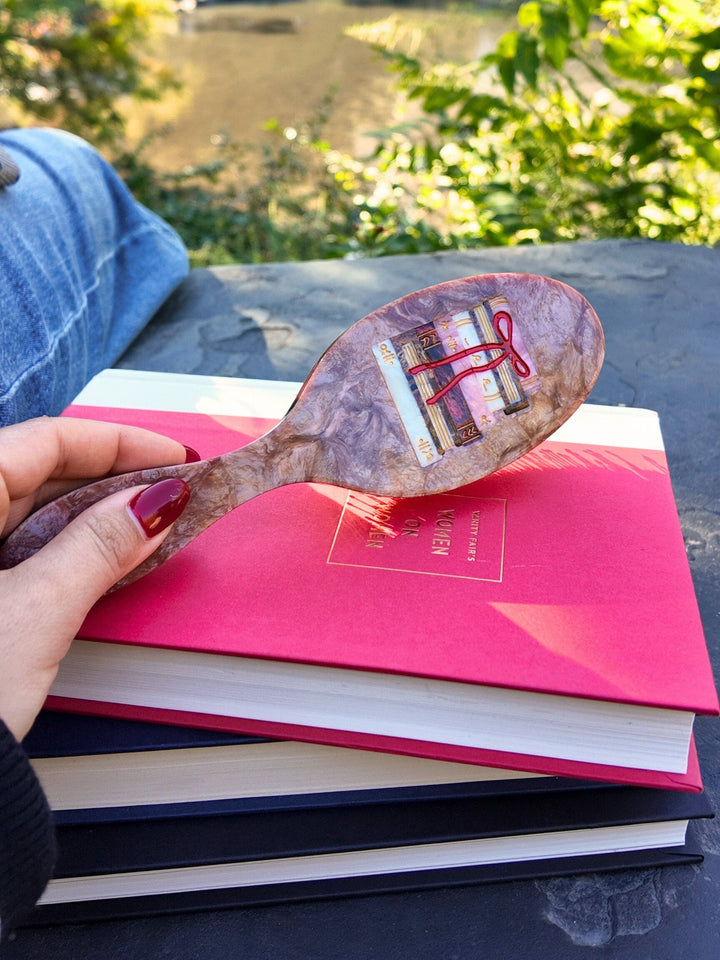 Hand-painted Bow Book Stack Amazing Hair Day Brush | Eco-Friendly