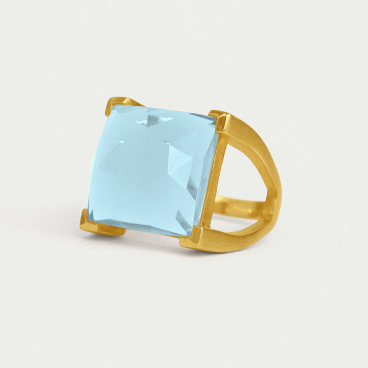 Plaza Ring - Gold/Irridescent Sky Blue - Size 7