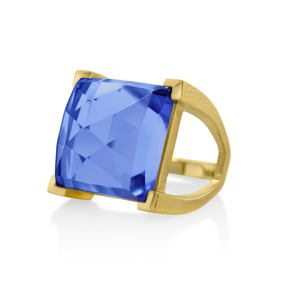 Plaza Ring - Gold/Midnight Blue - Size 7