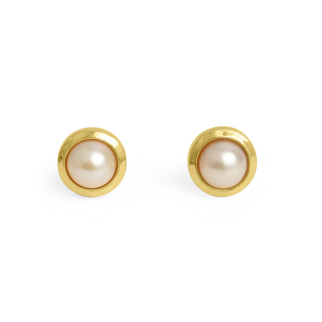 Signature Small Studs - Gold - Pearl