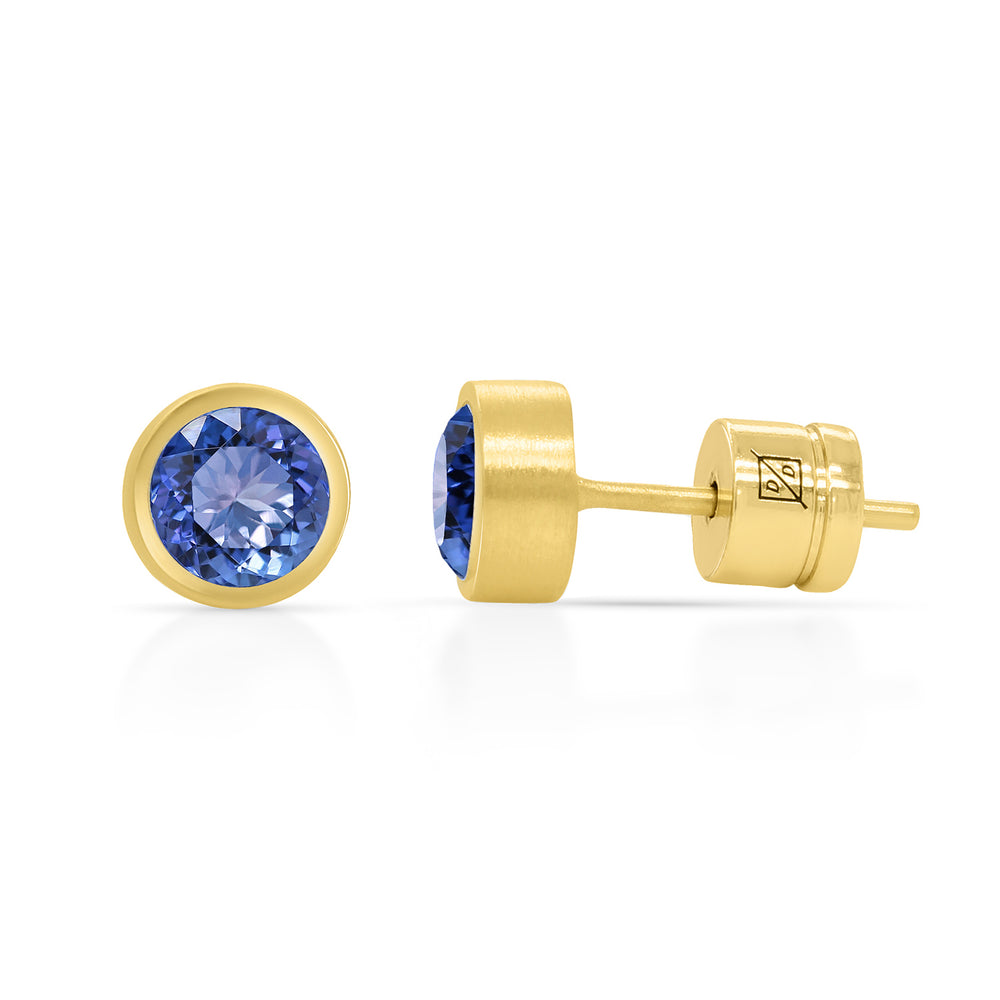 Signature Small Studs - Gold/Midnight Blue