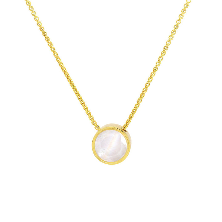 Signature Midi Pendant - Gold/Moonstone