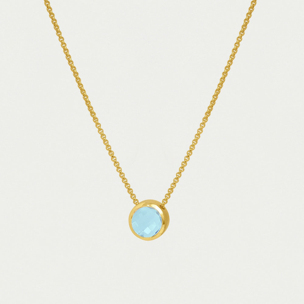 Signature Midi Pendant-Gold-Irridescent Sky Blue