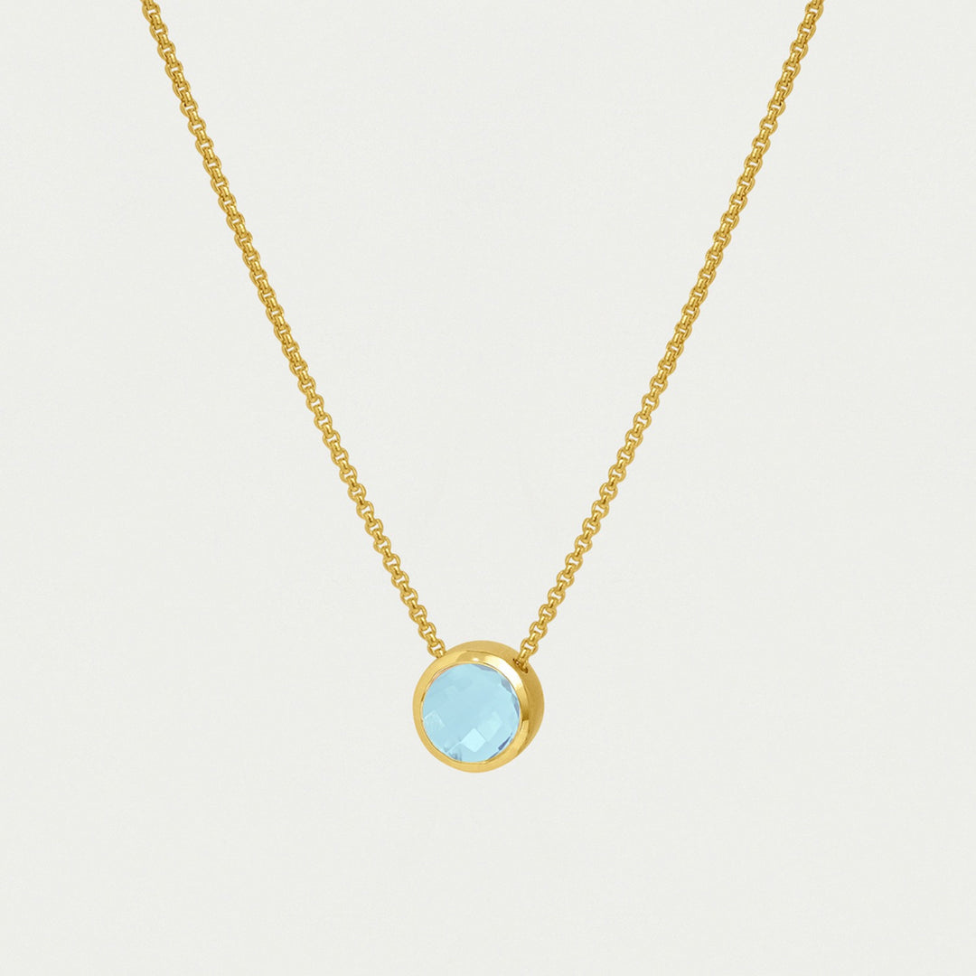 Signature Midi Pendant-Gold-Irridescent Sky Blue