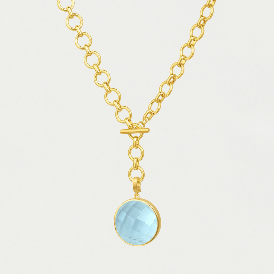 Knockout Collar-Gold-Irridescent Sky Blue