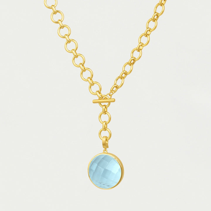 Knockout Collar-Gold-Irridescent Sky Blue