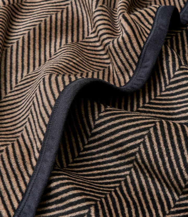 Harborview Herringbone Black Walnut Blanket