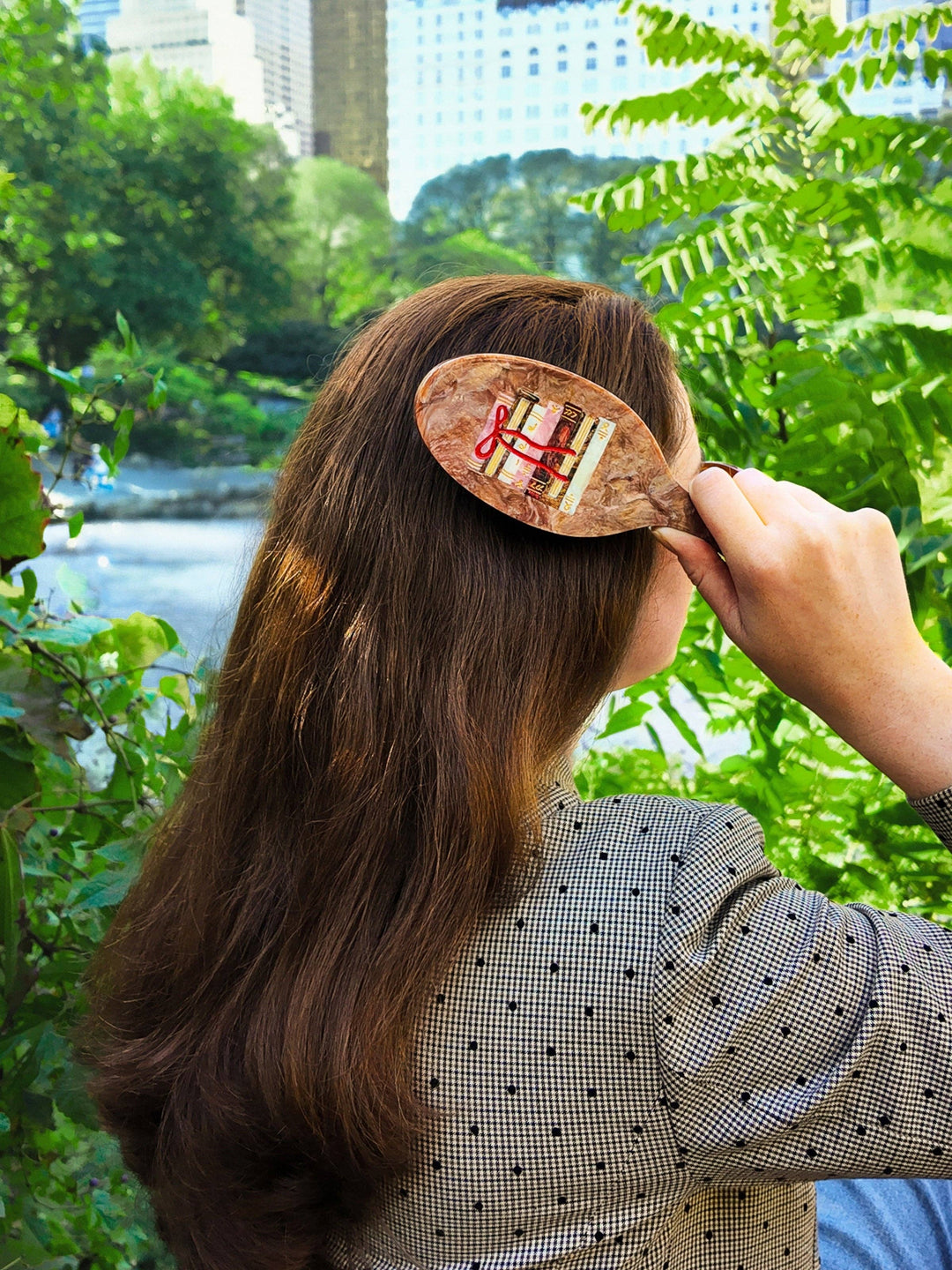 Hand-painted Bow Book Stack Amazing Hair Day Brush | Eco-Friendly