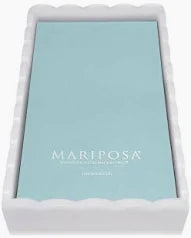 White Scalloped Acrylic Guest Towel Box with Insert