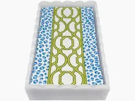 Knots And Spots White Scalloped Acrylic Guest Towel Box Set