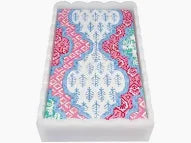 Provençal Cotton Pink White Scalloped Acrylic Guest Towel Box Set