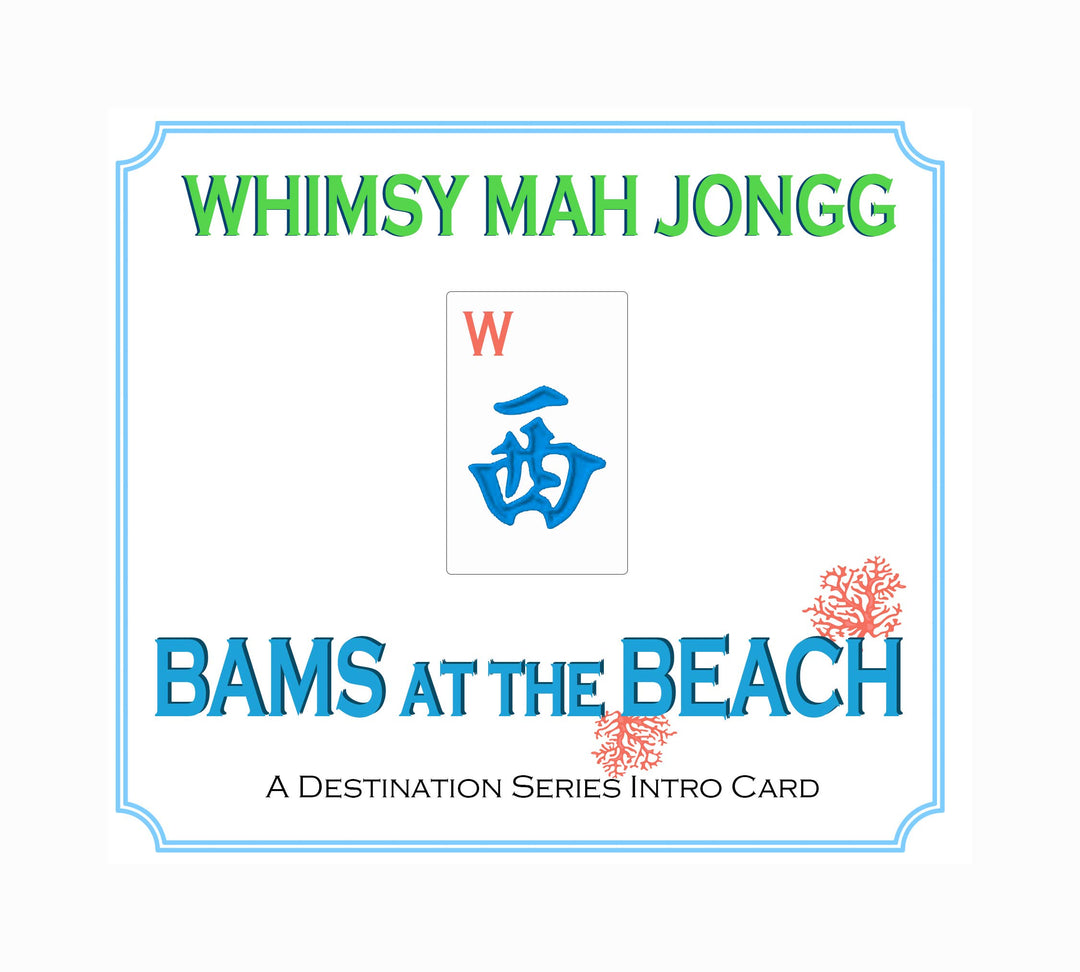 BAMS AT THE BEACH Theme Mahjong Card