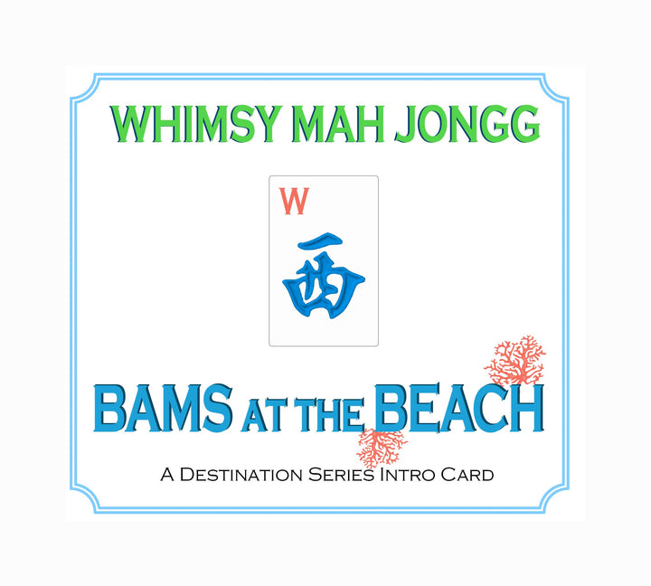 BAMS AT THE BEACH Theme Mahjong Card