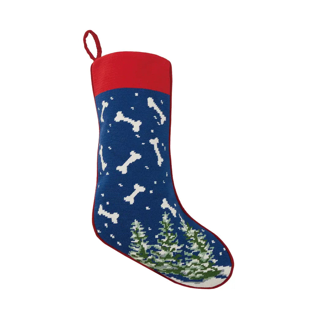 Raining Bones Needlepoint Stocking