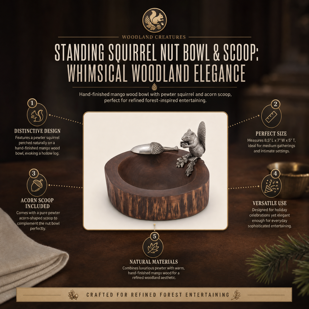 Standing Squirrel Nut Bowl & Scoop