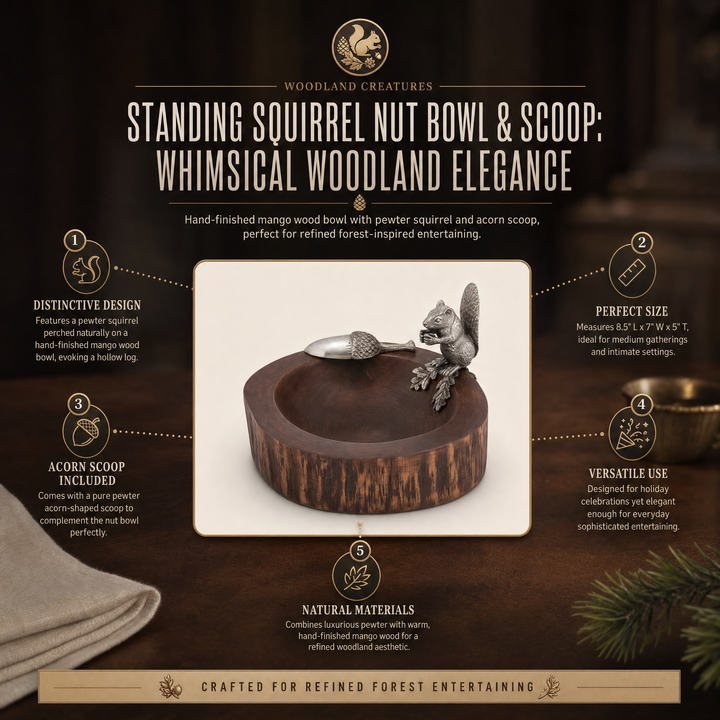 Standing Squirrel Nut Bowl & Scoop