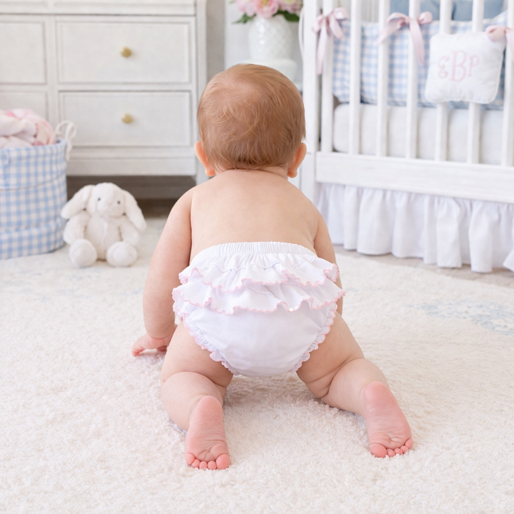 Essentials Diaper Cover with Pink Trim