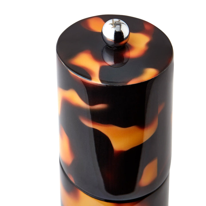 Faux Tortoiseshell Round Column Salt/Pepper Mill Set/2