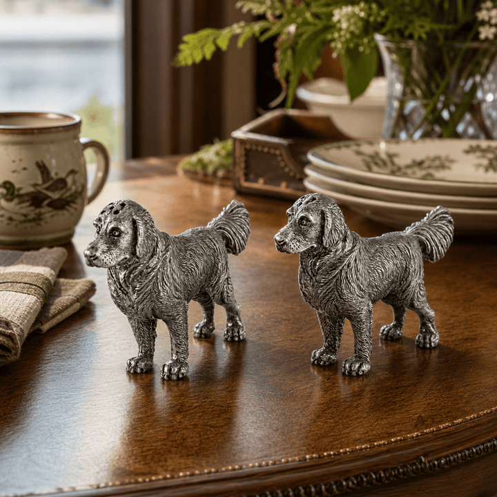 Pewter Retriever Salt and Pepper