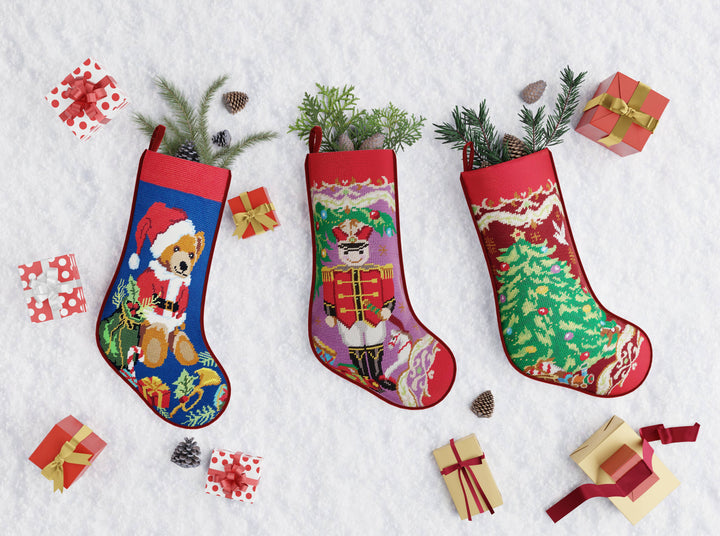 Xmas Soldier Needlepoint Embroidered Stocking