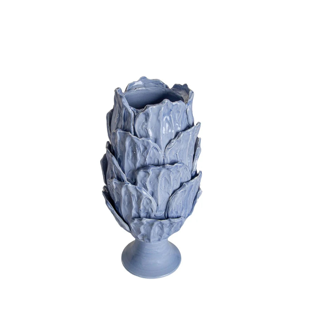 Foilage Footed Vase - Blue