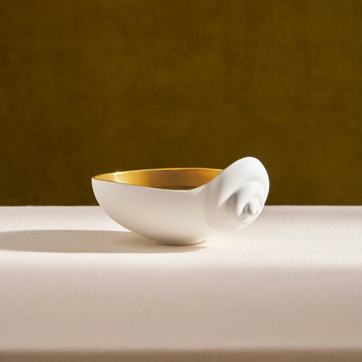 Jessica McCormack Small Shell Bowl White and Gold