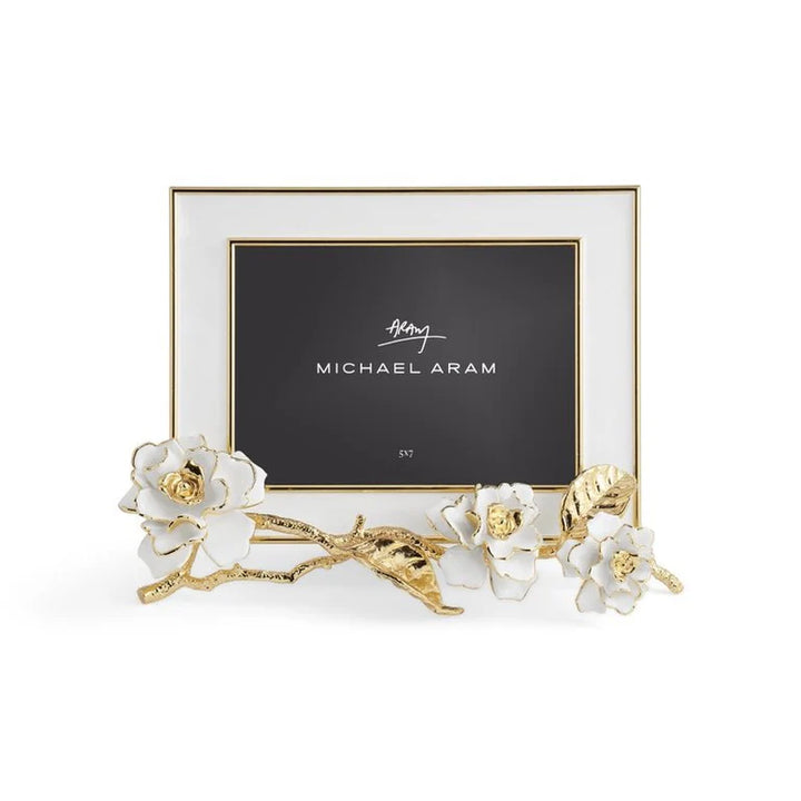 Gardenia Enamel White Frame 5X7