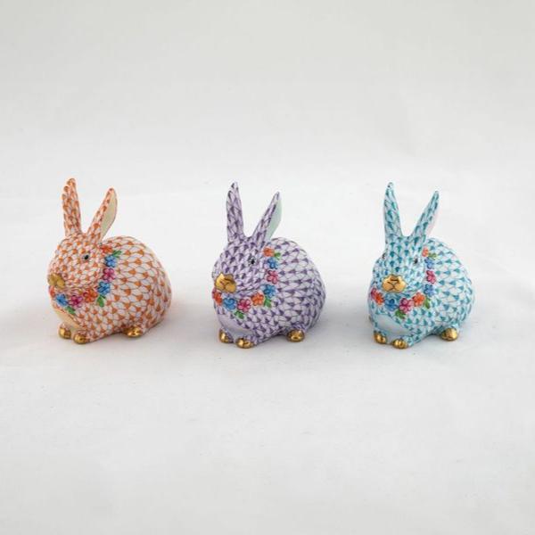 Flower Bunny Figurines