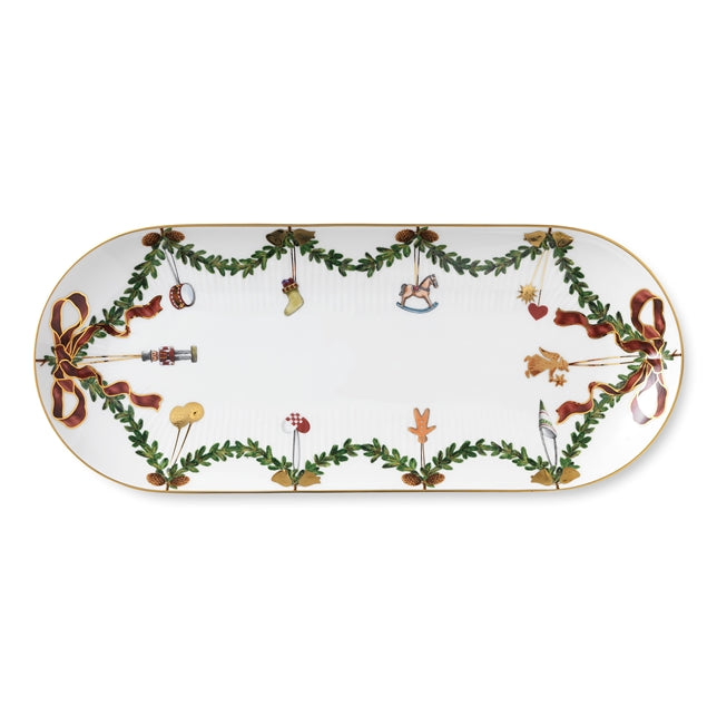 Star Fluted Christmas Oblong Dish 15.5"