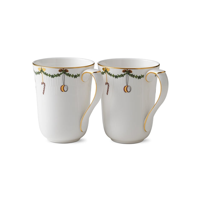 Star Fluted Christmas Mug 11Oz S/2