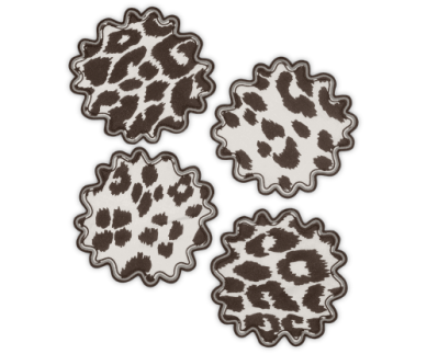 Iconic Leopard 6" Round Cocktail Napkins (set of 4)