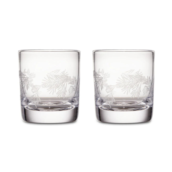 Engraved Pine Ascutney Double Old Fashioned in Gift Box - Set of 2